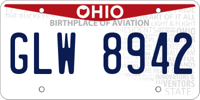OH license plate GLW8942