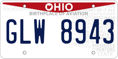 OH license plate GLW8943