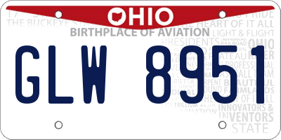 OH license plate GLW8951
