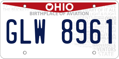 OH license plate GLW8961