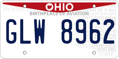 OH license plate GLW8962