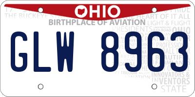 OH license plate GLW8963