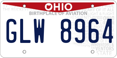 OH license plate GLW8964