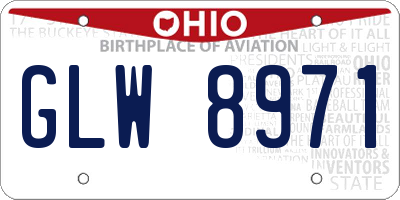 OH license plate GLW8971
