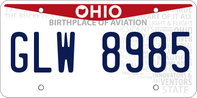 OH license plate GLW8985