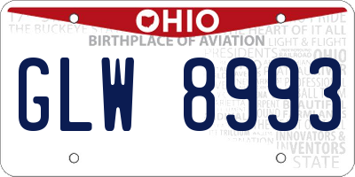 OH license plate GLW8993