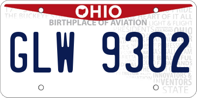 OH license plate GLW9302
