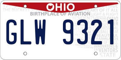 OH license plate GLW9321