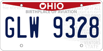 OH license plate GLW9328