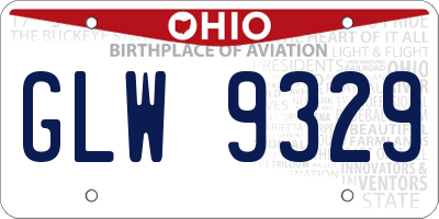 OH license plate GLW9329