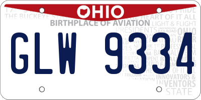 OH license plate GLW9334