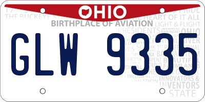 OH license plate GLW9335
