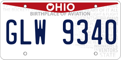 OH license plate GLW9340
