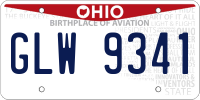 OH license plate GLW9341
