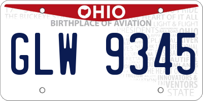 OH license plate GLW9345