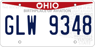 OH license plate GLW9348