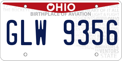 OH license plate GLW9356
