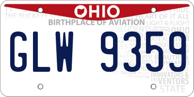 OH license plate GLW9359