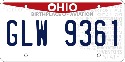 OH license plate GLW9361