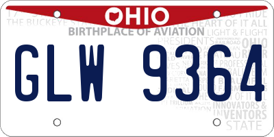OH license plate GLW9364