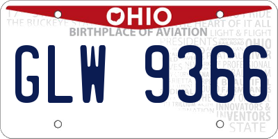 OH license plate GLW9366