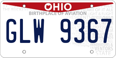 OH license plate GLW9367