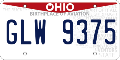 OH license plate GLW9375