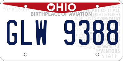 OH license plate GLW9388