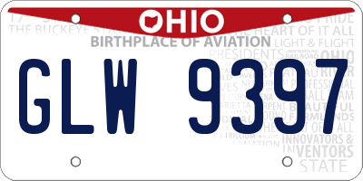 OH license plate GLW9397