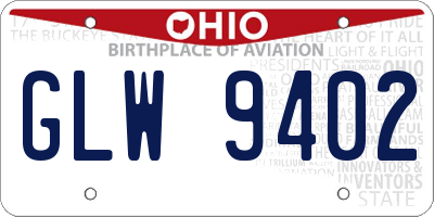 OH license plate GLW9402
