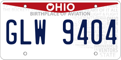 OH license plate GLW9404