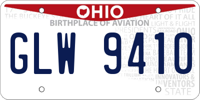 OH license plate GLW9410