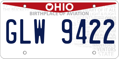 OH license plate GLW9422
