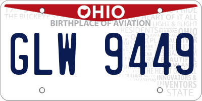 OH license plate GLW9449