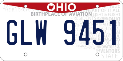 OH license plate GLW9451