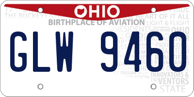 OH license plate GLW9460