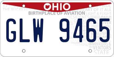 OH license plate GLW9465