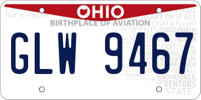 OH license plate GLW9467