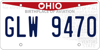 OH license plate GLW9470