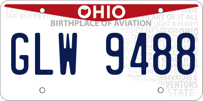 OH license plate GLW9488