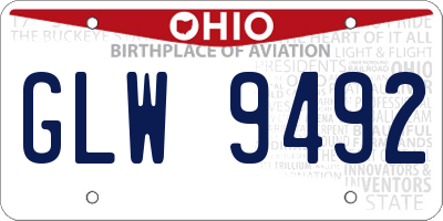 OH license plate GLW9492