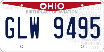 OH license plate GLW9495