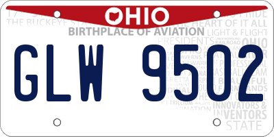 OH license plate GLW9502