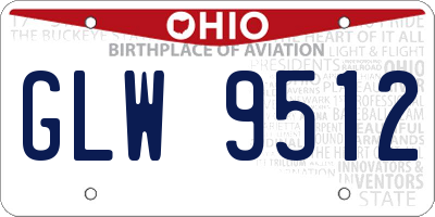 OH license plate GLW9512