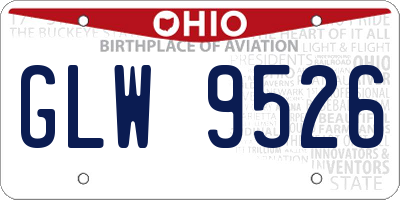 OH license plate GLW9526