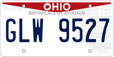OH license plate GLW9527