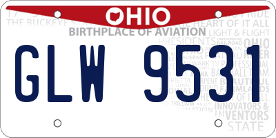 OH license plate GLW9531