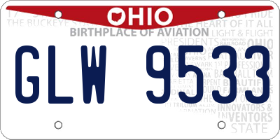 OH license plate GLW9533