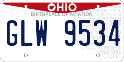 OH license plate GLW9534