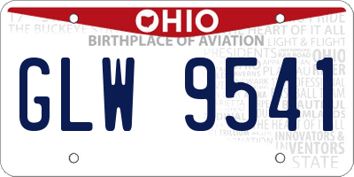 OH license plate GLW9541